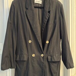 Steve Madden Black Double-Breasted Blazer